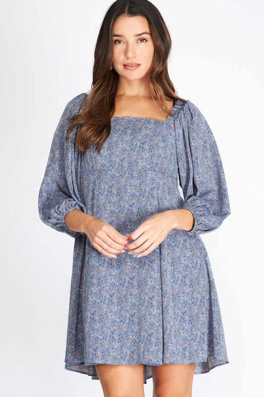 Dusty Blue Babydoll Mini