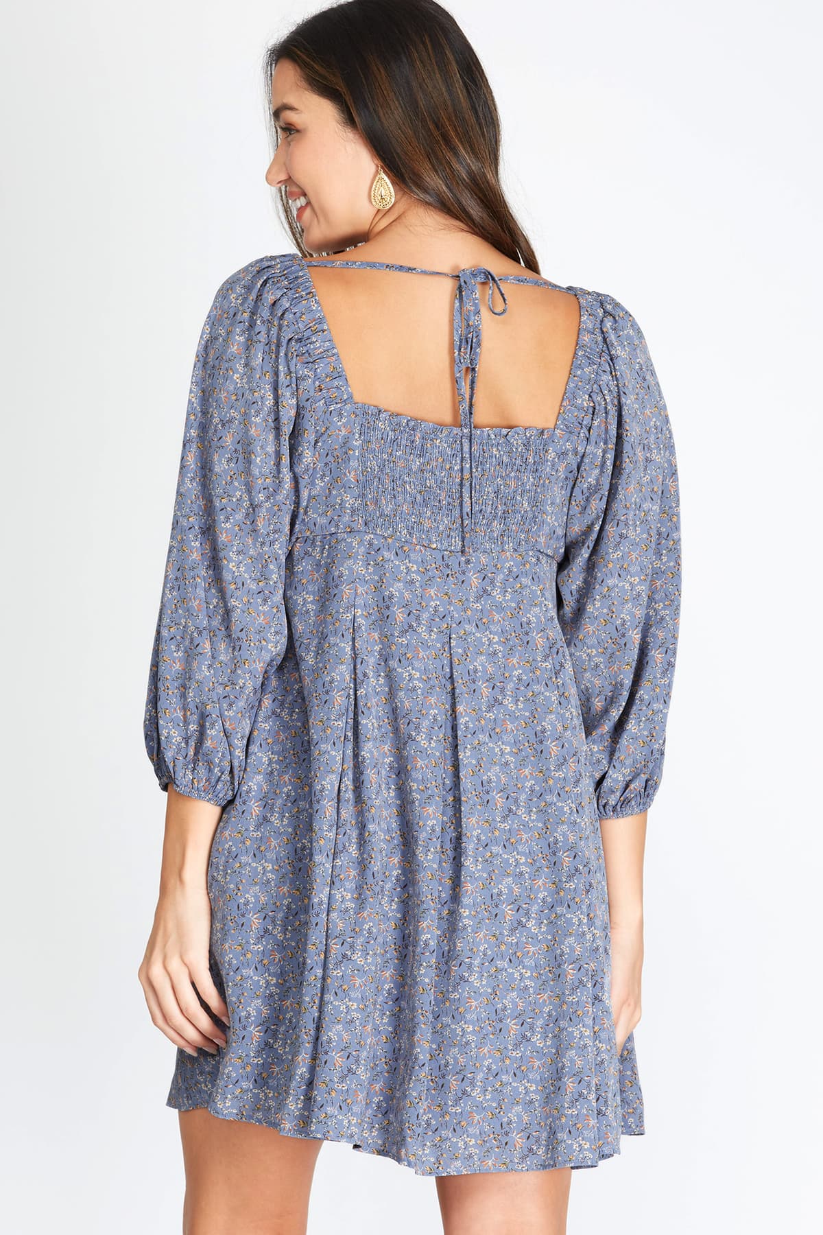Dusty Blue Babydoll Mini